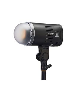 Elinchrom LED 100 C - Single Head Kit - front slant with diffuser, dull