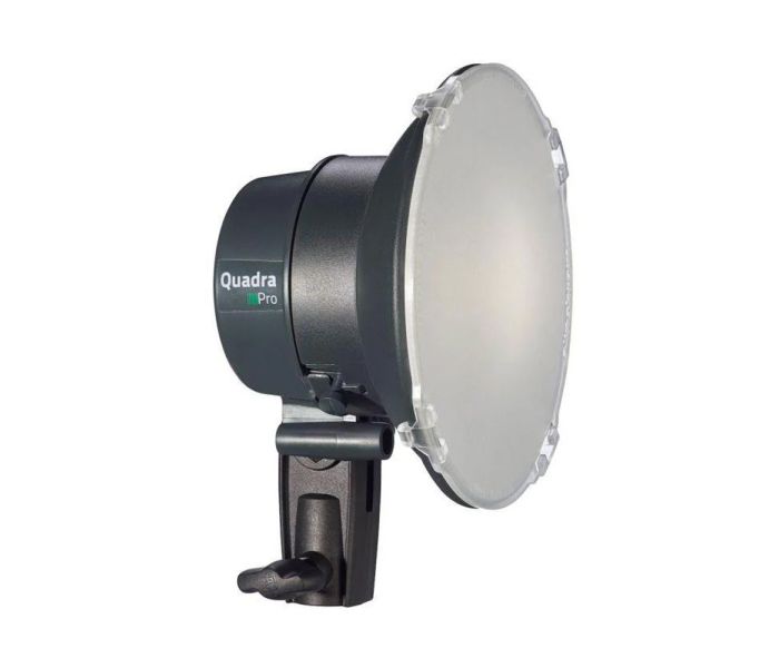 Elinchrom Quadra Pro (S) Head - front slant with diffuser attached 