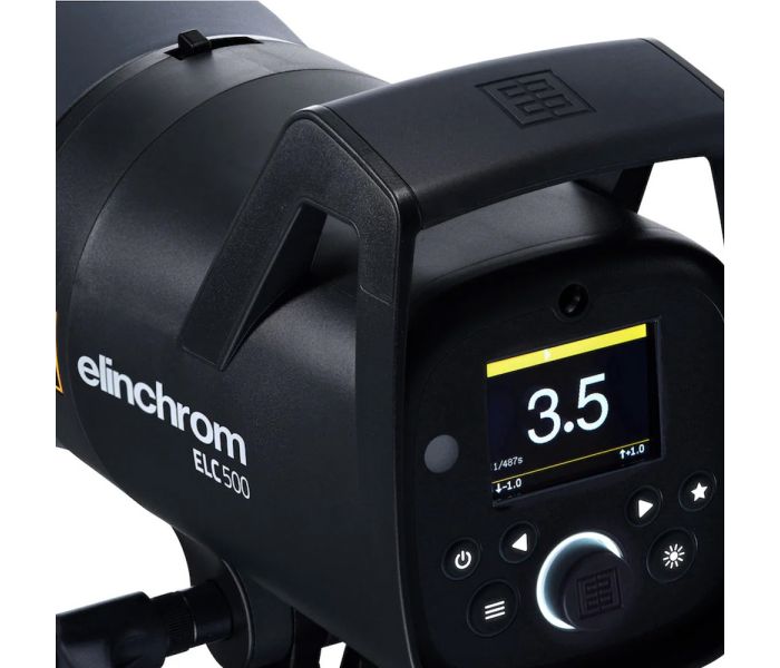 Elinchrom ELC 500 Monolight - rear slant, user ui