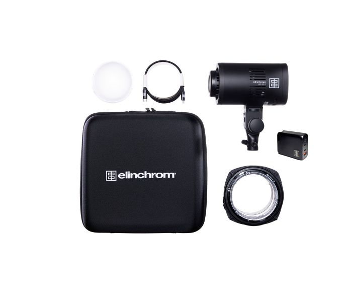 Elinchrom LED 100 C with 100W Fast Charger - Single Head Kit - box contents