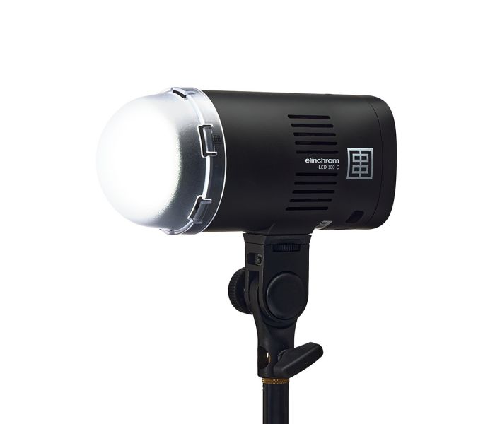 Elinchrom LED 100 C - Single Head Kit - front slant with diffuser, bright 