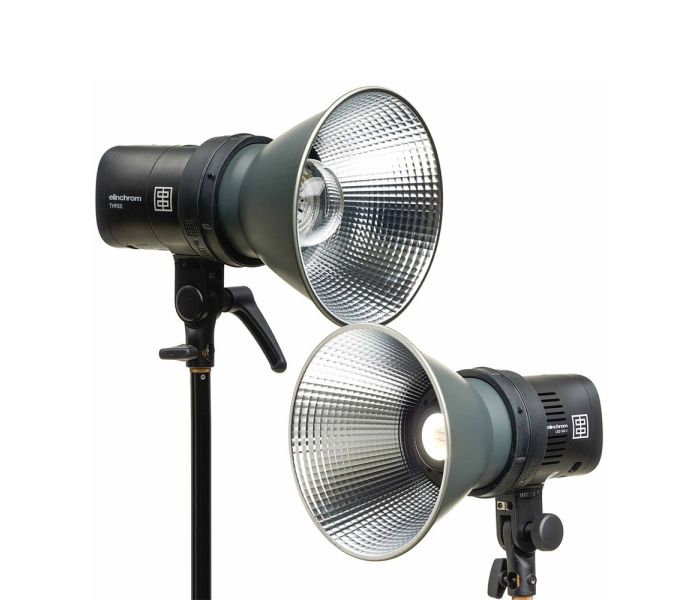 Elinchrom OCF Hyper Performance Reflector - example fit on LED 100C & THREE (LIGHT HEADS/STANDS NOT INCLUDED)