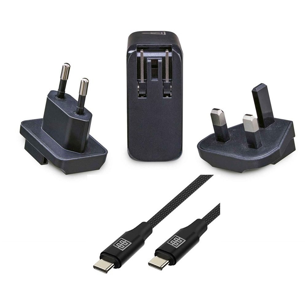 Elinchrom 100W USB-C Wall Charger Kit - Charger/Cable/UK & EU Plugs - what's included 